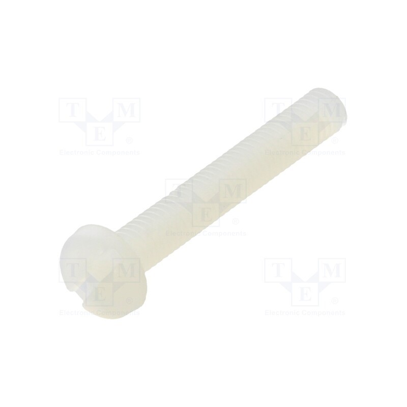 50 pcs : 8G204M3X20 - Screw, M3x20, 0.5, Head: cheese head, slotted, 0,9mm, polyamide