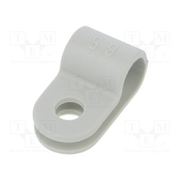 50 pcs : 255 6.5 LGR - Fixing clamp, Cable P-clips, ØBundle : 6.5mm, W: 10mm, polyamide