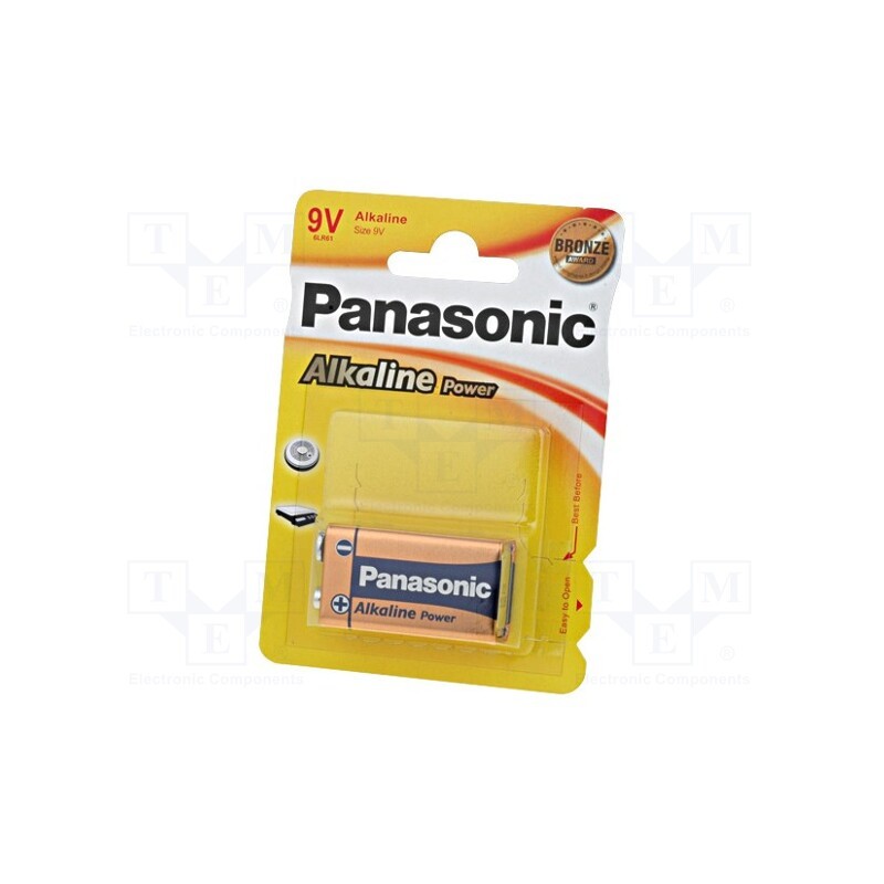 10 set : 5410853039303 - Battery: alkaline, 9V, 6F22, non-rechargeable, 1pcs, BRONZE