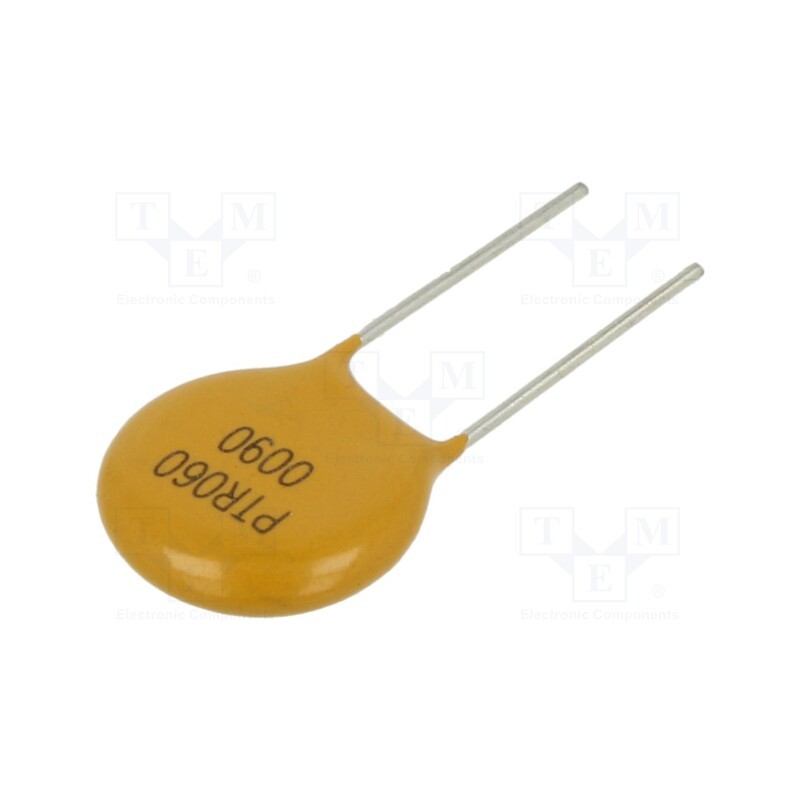 10 pcs : PTR060V0090-BK - Fuse: PTC polymer, 900mA, Imax: 40A, THT, PTR060V, bag