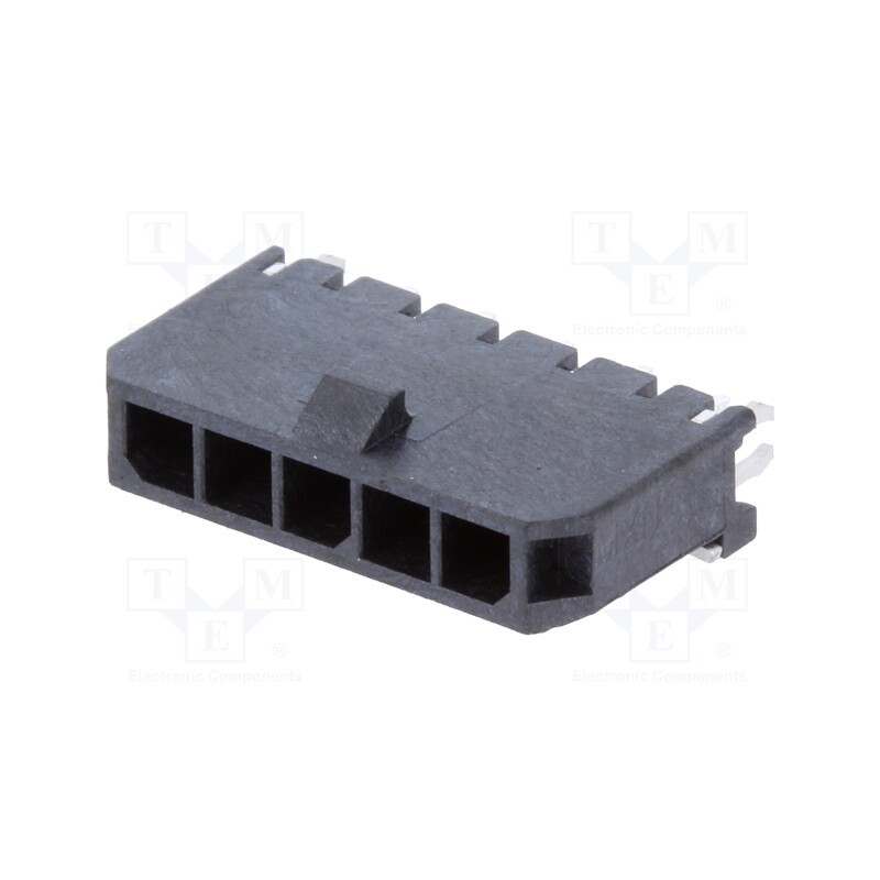 10 pcs : 436500518 - Socket, wire-board, male, Micro-Fit 3.0, 3mm, PIN: 5, THT, 5A, tinned