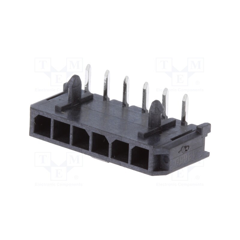 10 pcs : 436500600 - Socket, wire-board, male, Micro-Fit 3.0, 3mm, PIN: 6, THT, 5A, tinned