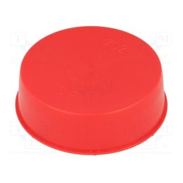 50 pcs : 14680 -AS - Plugs, Body: red, Out.diam: 76.5mm, H: 18.6mm, Mat: LDPE, push-in