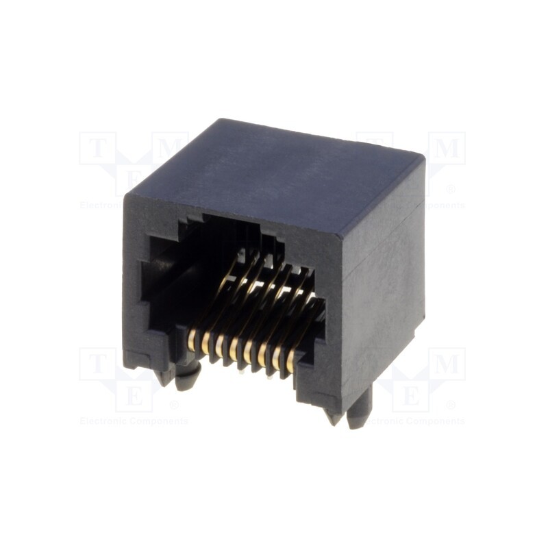 10 pcs : 438600001 - Socket, RJ45, PIN: 8, Cat: 3, low profile, gold-plated, Layout: 8p8c