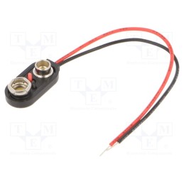 50 pcs : 232-M - 6F22 connector, 6F22,6LR61, Batt.no: 1, leads 100mm