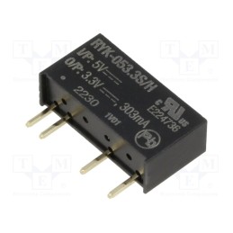 10 pcs : RYK-053.3S/H - Converter: DC/DC, 1W, Uin: 5V, Uout: 3.3VDC, Iout: 303mA, SIP7, RYK