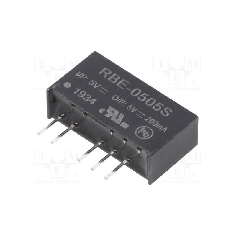 10 pcs : RBE-0505S - Converter: DC/DC, 1W, Uin: 4.5÷5.5V, Uout: 5VDC, Iout: 200mA, SIP7