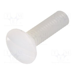 50 pcs : 8G203M4X15 - Screw, M4x15, 0.7, Head: countersunk, slotted, 1,3mm, polyamide