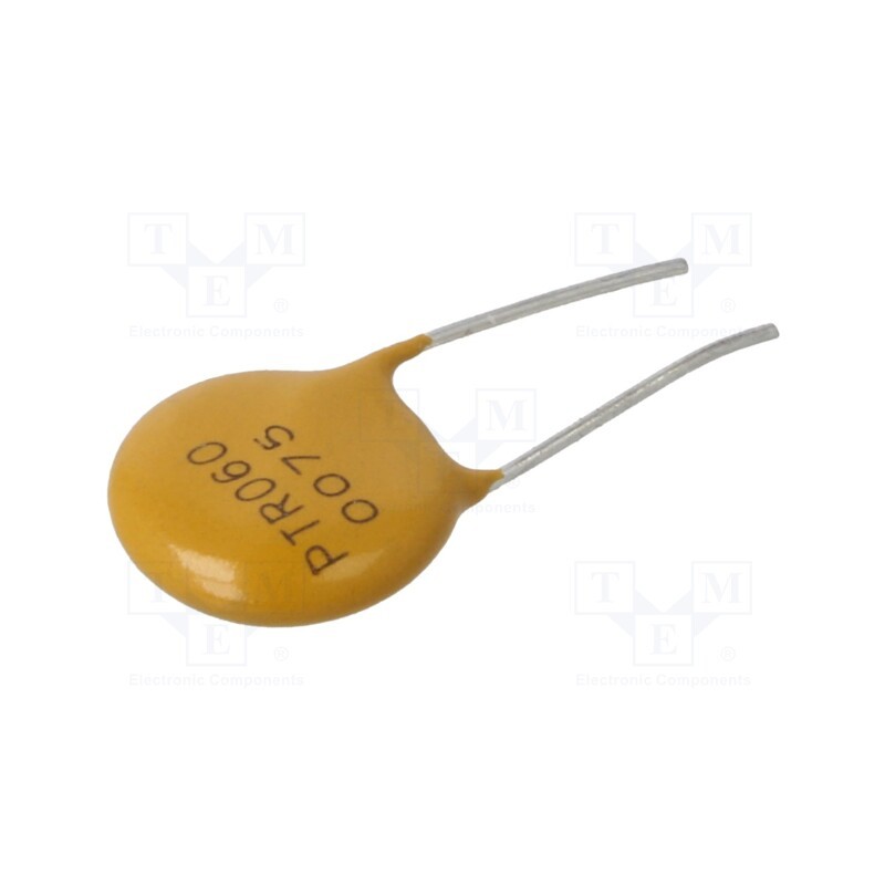 20 pcs : PTR060V0075-BK - Fuse: PTC polymer, 750mA, Imax: 40A, THT, PTR060V, bag