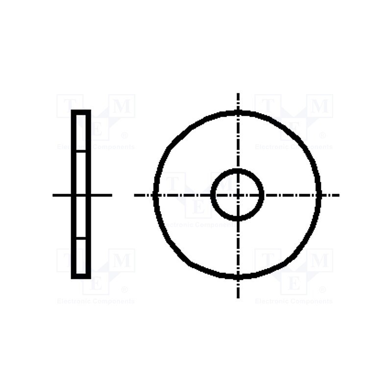 500 pcs : K5.3/D9021-A2 - Washer, round, M5, D15mm, h1.2mm, A2 stainless steel, DIN 9021