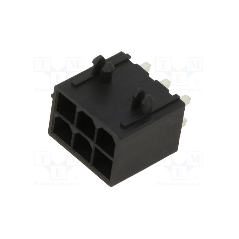 10 pcs : 457180002 - Socket, wire-board, male, Mini-Fit Jr, 4.2mm, PIN: 6, THT, PCB snap