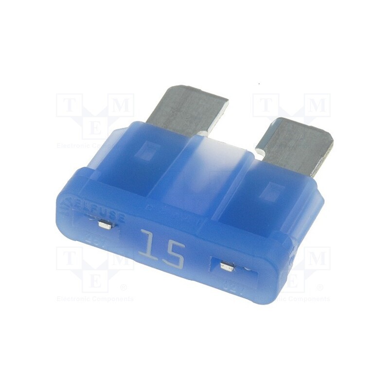 50 pcs : 0287015.PXCN - Fuse: fuse, 15A, 32VDC, automotive, 19mm, ATOF