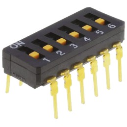 1 pcs - Omron 6 Way Through Hole DIP Switch 6PST