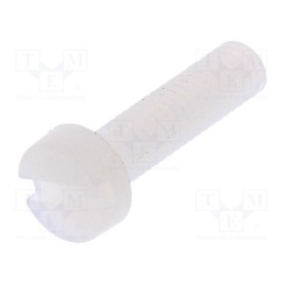 50 pcs : 8G201M4X16 - Screw, M4x16, 0.7, Head: cheese head, slotted, 1,3mm, polyamide