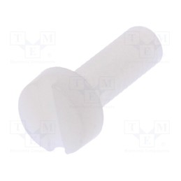 50 pcs : 8G201M4X12 - Screw, M4x12, 0.7, Head: cheese head, slotted, 1,3mm, polyamide