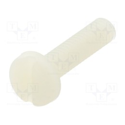 50 pcs : 8G204M4X16 - Screw, M4x16, 0.7, Head: cheese head, slotted, 1,3mm, polyamide