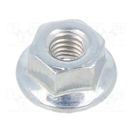 500 pcs : 3355195 - Nut, with flange, hexagonal, M3, 0.5, steel, Plating: zinc, H: 4mm