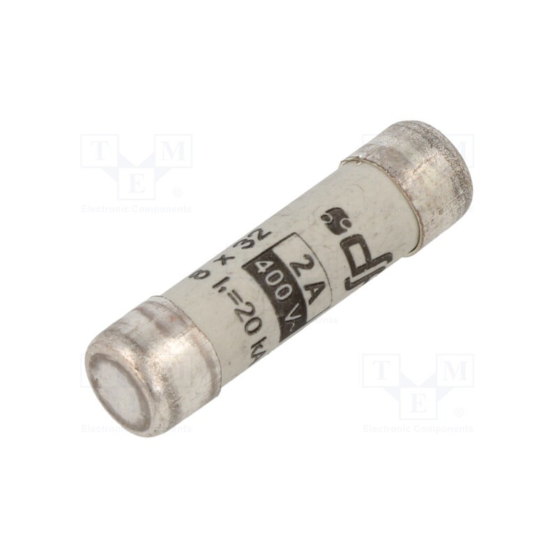 10 pcs : 420602 - Fuse: fuse, gG, 2A, 400VAC, ceramic,cylindrical,industrial, 8x31mm