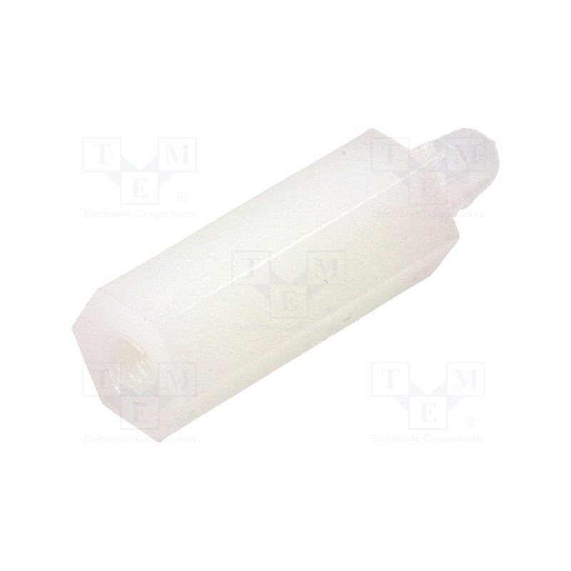 50 pcs : FIX-MAE-14TV - PCB distance, polyamide, L: 14mm, natural, Spanner: 5.5mm