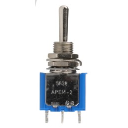 1 pcs - APEM Toggle Switch, Panel Mount, On-Off-(On), SPST, Solder Terminal