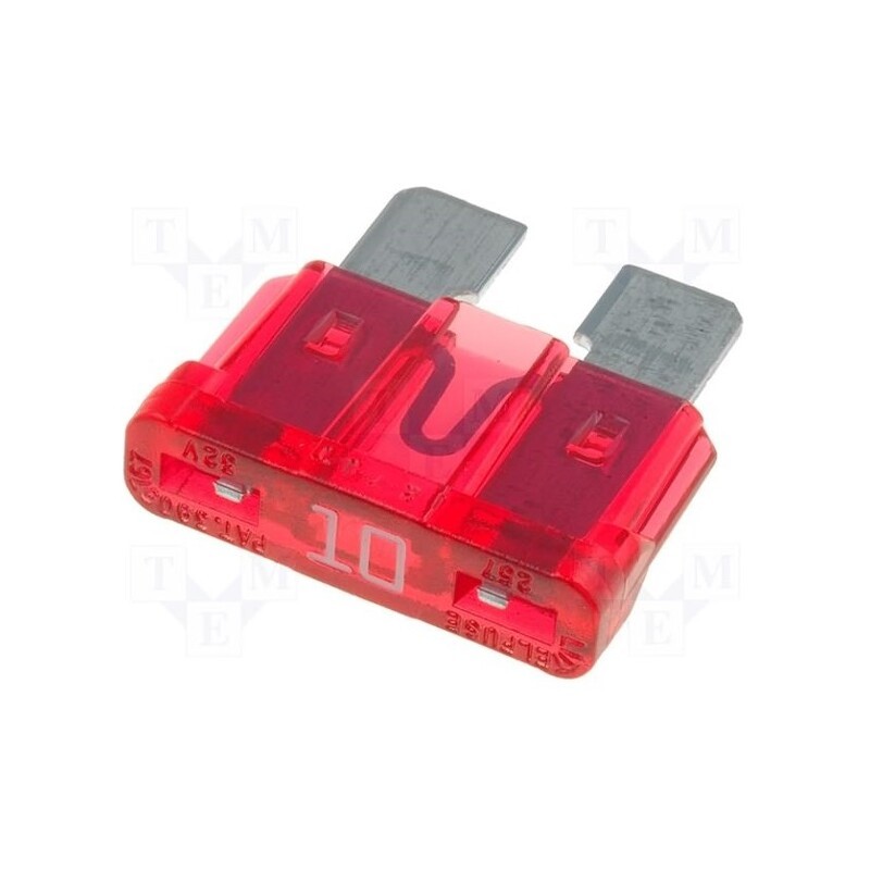50 pcs : 0287010.PXCN - Fuse: fuse, 10A, 32VDC, automotive, 19mm, ATOF