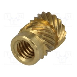50 pcs : 1386883 - Threaded insert, brass, without coating, M4, BN 1052, L: 8.2mm