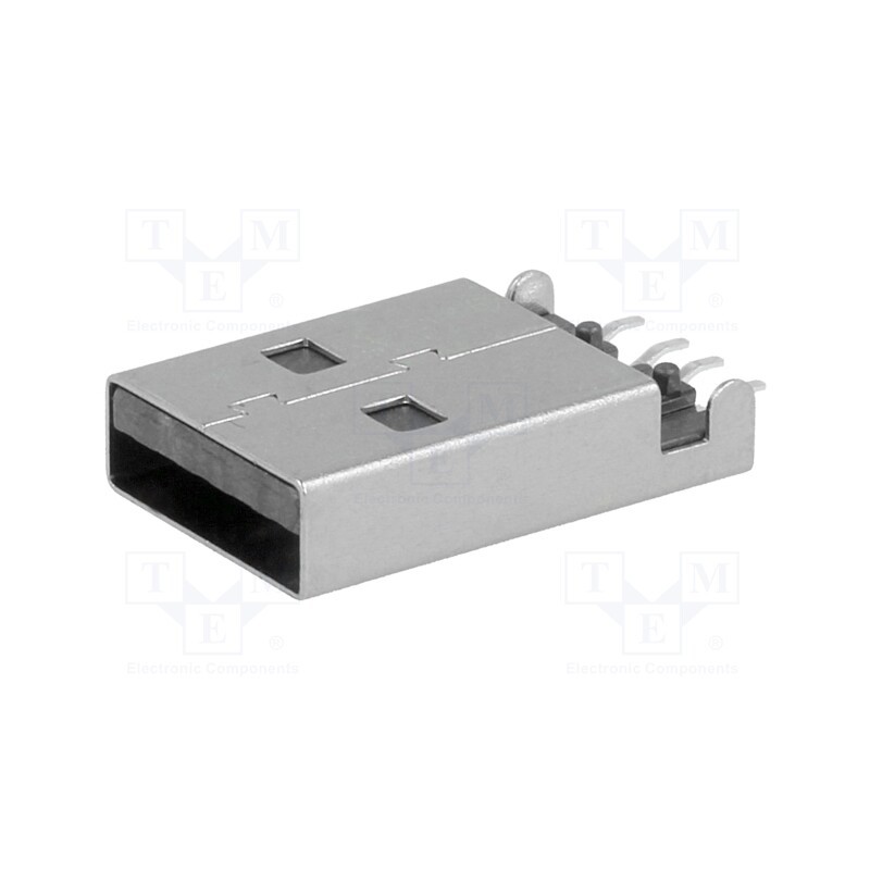 10 pcs : 480372200 - Plug, USB A, male, on PCBs, SMT, PIN: 4, horizontal, USB 2.0