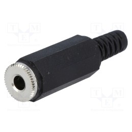 10 pcs : 4832.32 - Plug, Jack 3,5mm, female, mono, ways: 2, straight, for cable, 4mm