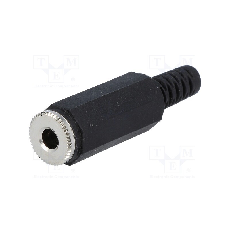 10 pcs : 4832.32 - Plug, Jack 3,5mm, female, mono, ways: 2, straight, for cable, 4mm