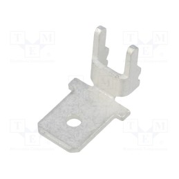 10 pcs : 4914 - Terminal: flat, 6.4mm, 0.8mm, male, THT, brass, tinned, angled 90°