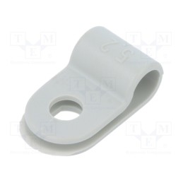 50 pcs : 255 5.2 LGR - Fixing clamp, Cable P-clips, ØBundle : 5.2mm, W: 10mm, polyamide