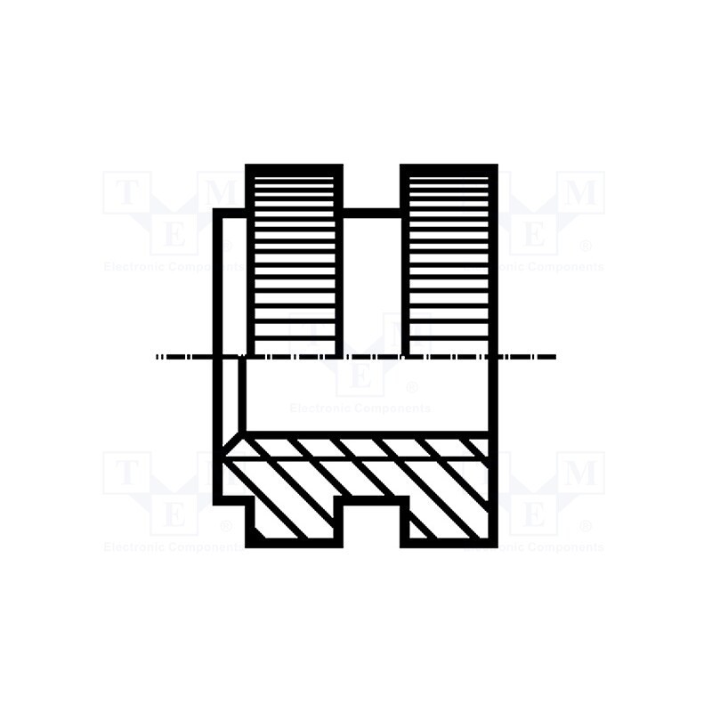 50 pcs : 1385607 - Threaded insert, brass, M3, BN 1037, DIN 16903D