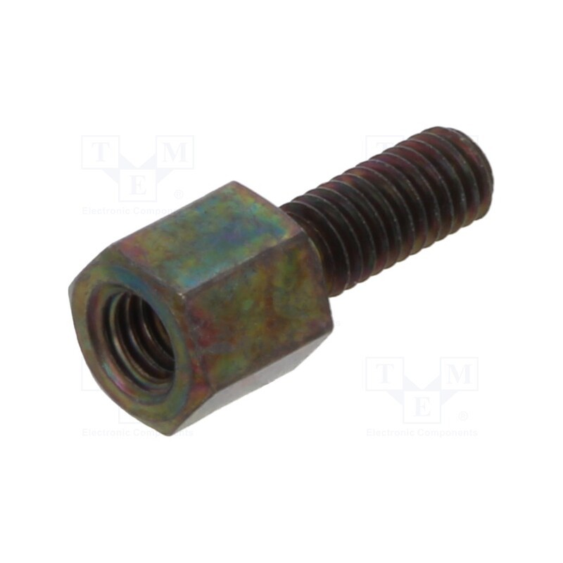 50 pcs : 213X05SW - Screwed spacer sleeve, 5mm, Int.thread: M3, Ext.thread: M3, brass