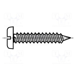 500 pcs : 1372300 - Screw, 2.9x6.5, Head: cheese head, slotted, 0,8mm, steel, zinc