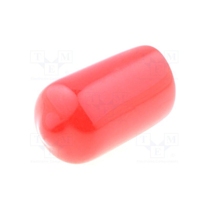 100 pcs : FIX-VCP08515-RD - Cap, Body: red, Øint: 8.5mm, Mat: PVC Soft, L: 15mm, Wall thick: 1mm