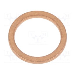 20 pcs : DIN 7603-CU-12-16-A - Gasket, copper, Thk: 1.5mm, Øint: 12mm, Øout: 16mm, DIN 7603