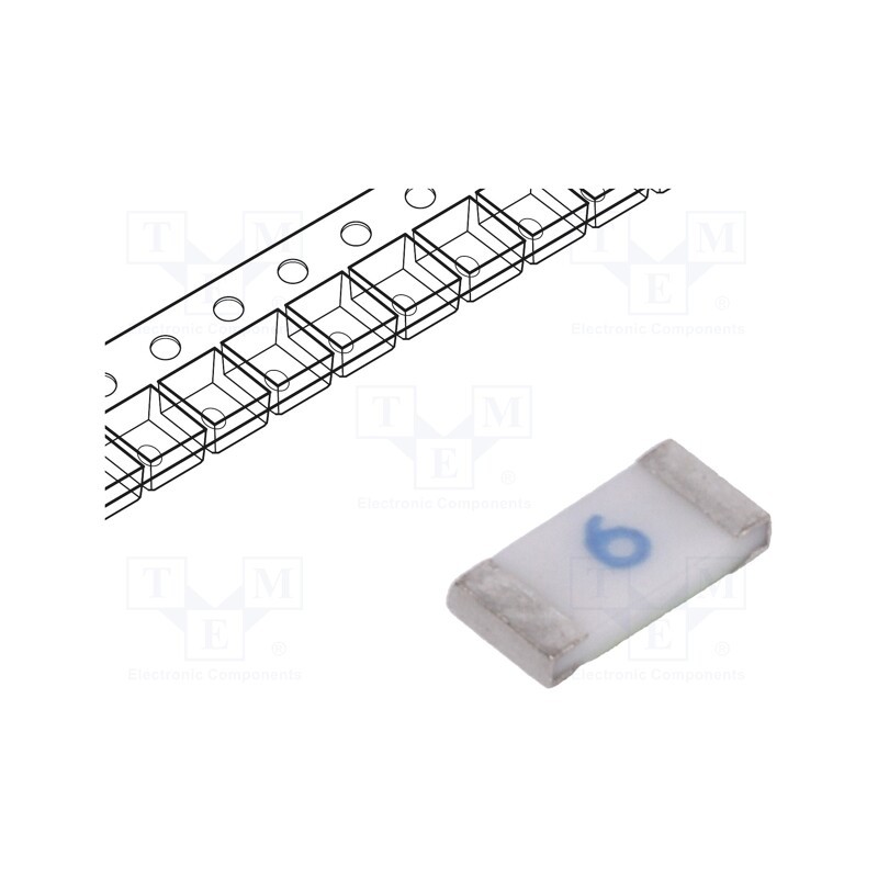 20 pcs : 0685F6000-01 - Fuse: fuse, quick blow, 6A, 125VAC, 63VDC, SMD, ceramic, C1F, 1206