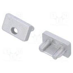 10 set : 89970040 -AS - Cap for LED profiles, silver, 2pcs, ABS, with hole, SLIM8