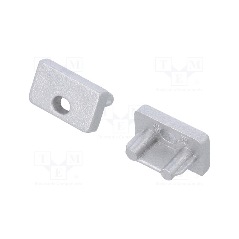 10 set : 89970040 -AS - Cap for LED profiles, silver, 2pcs, ABS, with hole, SLIM8