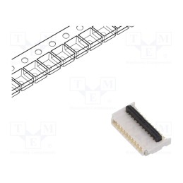 20 pcs : 5034801000 - Connector: FFC/FPC, horizontal, PIN: 10, SMT, FBH1, 50V, 500mA, 0.5mm