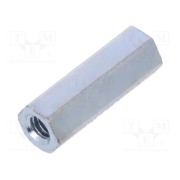 50 pcs : 1212X12 - Screwed spacer sleeve, 12mm, Int.thread: M2,5, hexagonal, steel