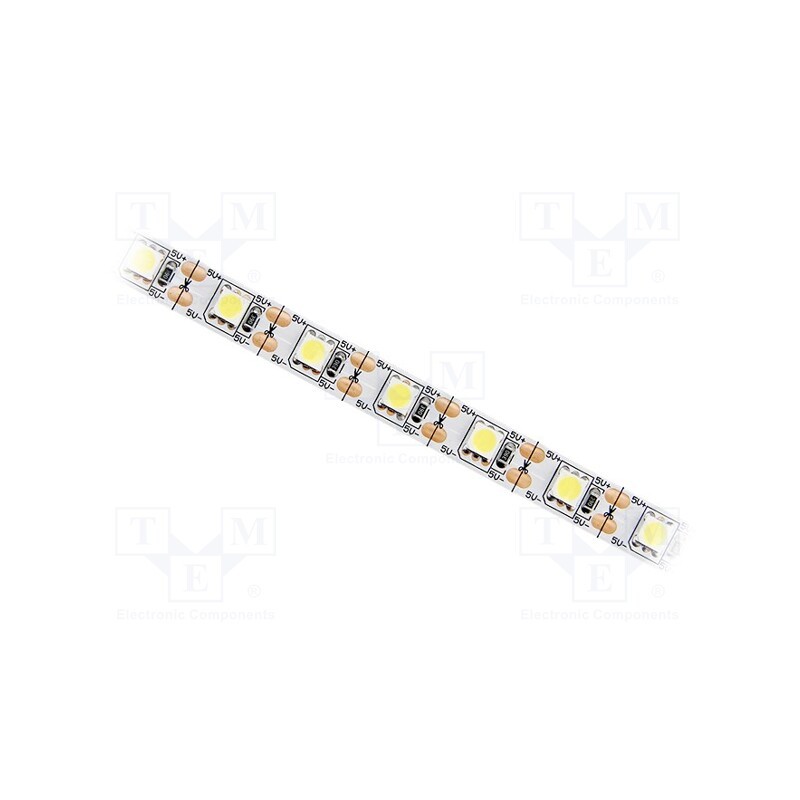 5 m : S010060CA1LZ (NEUTRAL WHITE IP20) - LED tape, white neutral, 5050, 5V, LED/m: 60, 10mm, white PCB, IP20