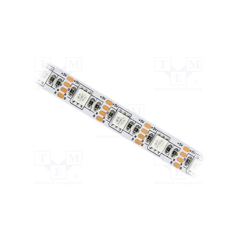 5 m : S010060CA3PZ - LED tape, RGB, 5050, 5V, LED/m: 60, 10mm, white PCB, IP20, 120°, 12W/m