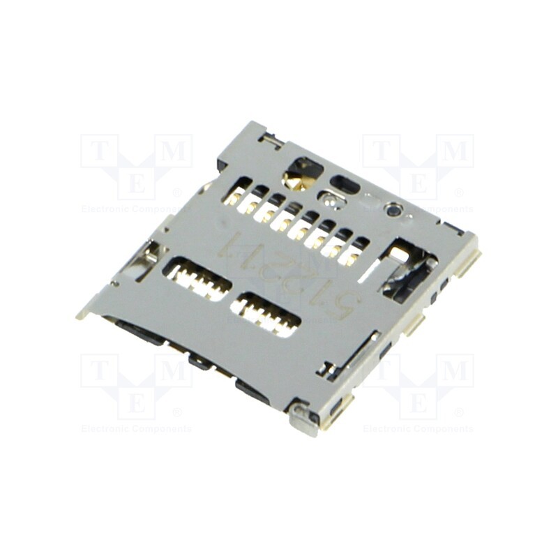 10 pcs : 504528-0892 - Connector: for cards, microSD, without card tray, SMT, PIN: 8, 0.5A