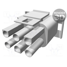 20 pcs : 50841065 - Plug, wire-wire/PCB, male/female, MLX, 6.35mm, for cable, PIN: 6