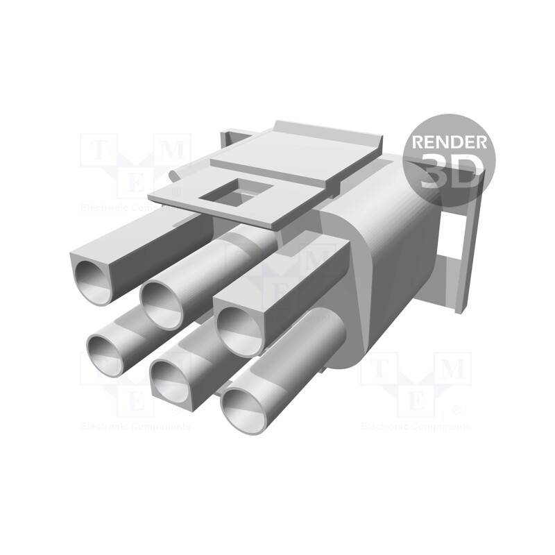 20 pcs : 50841065 - Plug, wire-wire/PCB, male/female, MLX, 6.35mm, for cable, PIN: 6