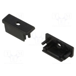 10 set : A2110002 -AS - Cap for LED profiles, black, 2pcs, ABS, with hole, SURFACE14