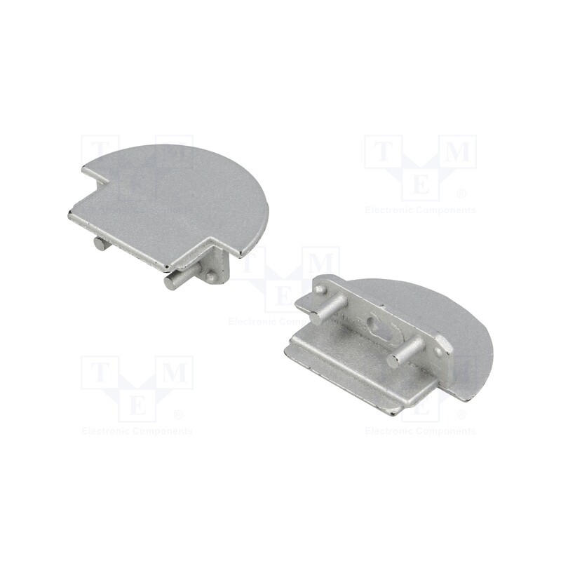 10 set : A3060040 -AS - Cap for LED profiles, silver, 2pcs, ABS, with hole, GROOVE14
