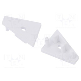 10 set : 83980001 -AS - Cap for LED profiles, white, 2pcs, ABS, GEN2,with hole, CORNER10