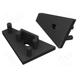 10 set : 83980002 -AS - Cap for LED profiles, black, 2pcs, ABS, GEN2,with hole, CORNER10